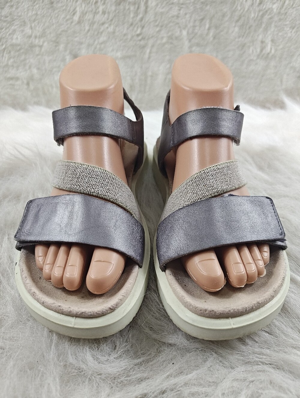ECCO + ABEO + EuroSoft by Sofft Gray Silver Brown Comfort Sandals Bundle Women's - Picture 3 of 8